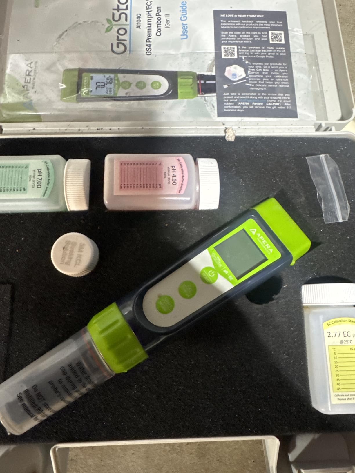 Apera Instruments AI104G GroStar Series GS4 pH/EC/500ppm/700ppm Combo 5-in-1 Pen Tester Kit with Replaceable Double-Junction pH/EC Probe for Hydroponics Water Quality Testing, Gen II customer photo 1