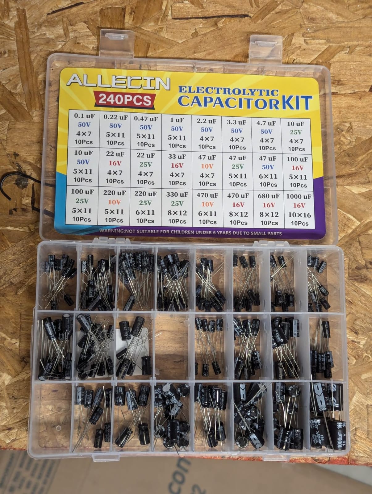 24 Values Electrolytic Capacitor Assortment Kit from 0.1uF to 1000uF 10V 16V 25V 50V in-line Aluminum Capacitors Set customer photo 2