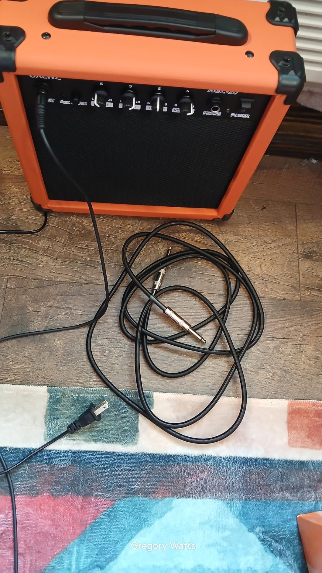 Electric Guitar Amp 20 Watt Amplifier Portable Amp with Headphone Input Gain Powe Including Professional Noise Reduction Cable (Black) customer photo 1