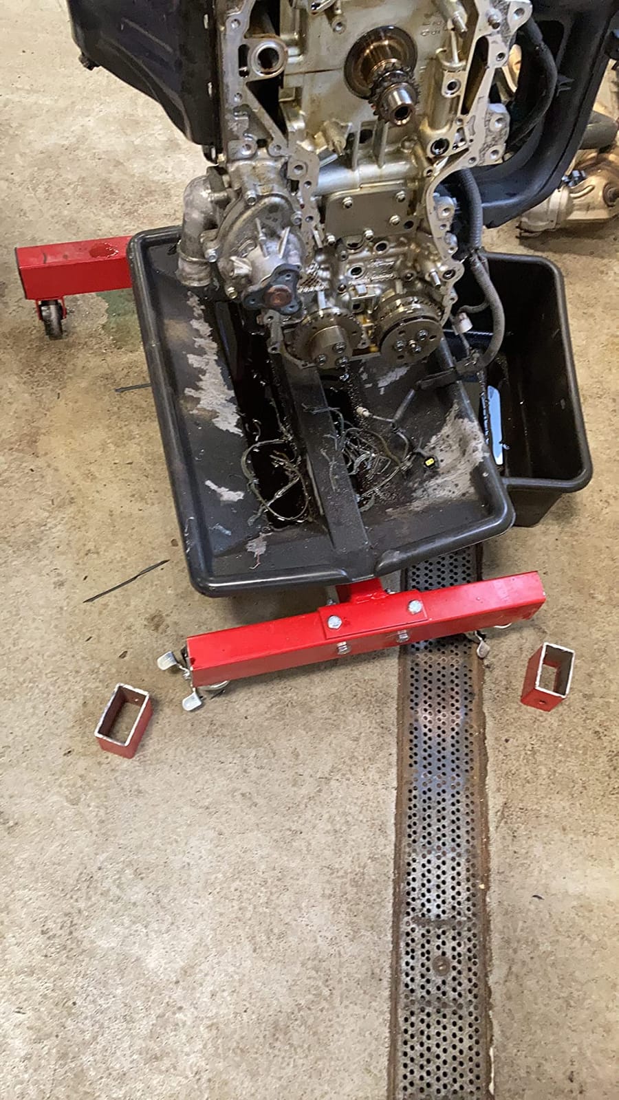 BIG RED Steel Rotating Engine Motor Stand,3/4 Ton (1,500 lbs) Capacity with Foldable Frame,5 Casters, 4 Adjustable Arms,360 Degree Rotating Head,for Vehicle Maintenance, Auto Repair,Red,AT37912-1 customer photo 1