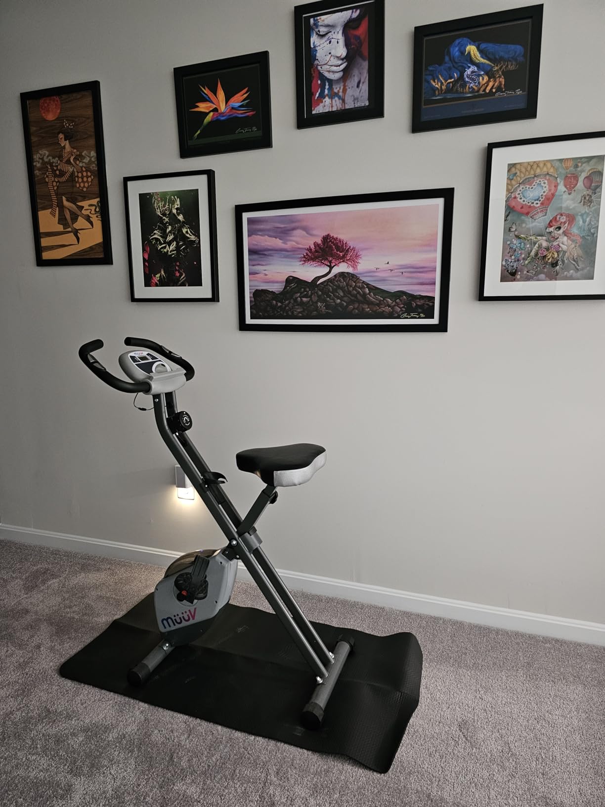 Treadmill Mat,Bike Mat,Stationary Bike Mat,Foldable Treadmill Mat for Hardwood Floors and Carpet.for Exercise Bike,Exercise Equipment Indoor Cycles,Rowing Elliptical (23.6