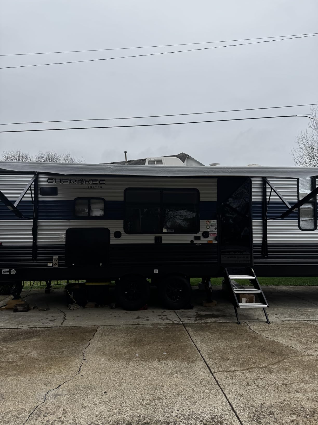 Suncode RV Awning for RV&Camper-Motorized RV Awning,Electric Camper Awning Complete Kit-20x8Ft-White Frame &Black Strip customer photo 2