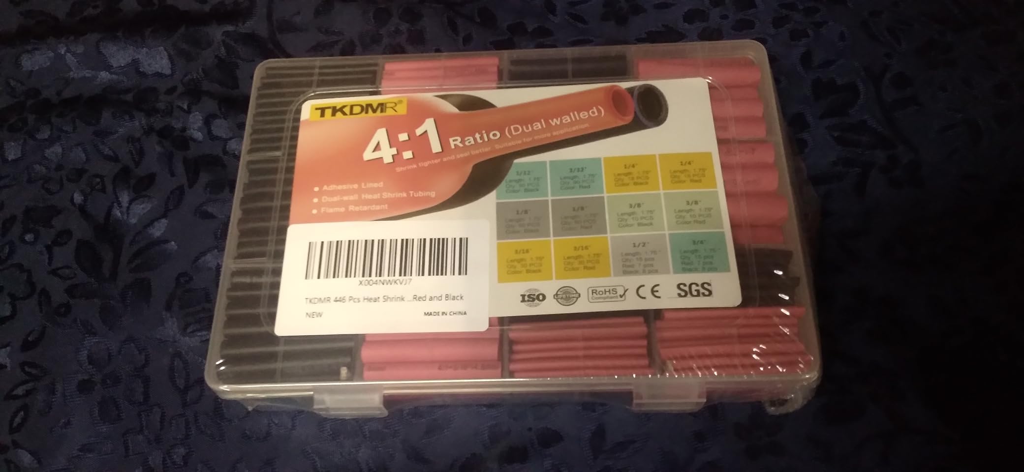 TKDMR 446 Pcs Heat Shrink Tubing Kit - 4:1 Ratio Adhesive Lined, Marine Grade Shrink Wrap - Industrial Heat Shrink Tubing,Black customer photo 2