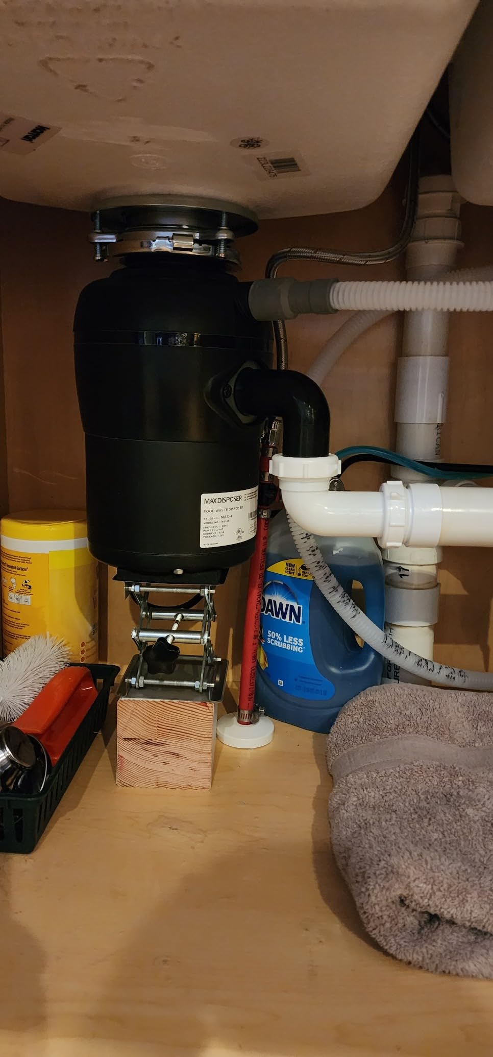 Garbage Disposal 3/4 HP for Kitchen sink Quiet with Stopper Power Cord, Easy install, Continuous Feed Food Waste Disposer Stainless Steel Grind 0.75 Horsepower AC Motor Unit (MAX-4) customer photo 1