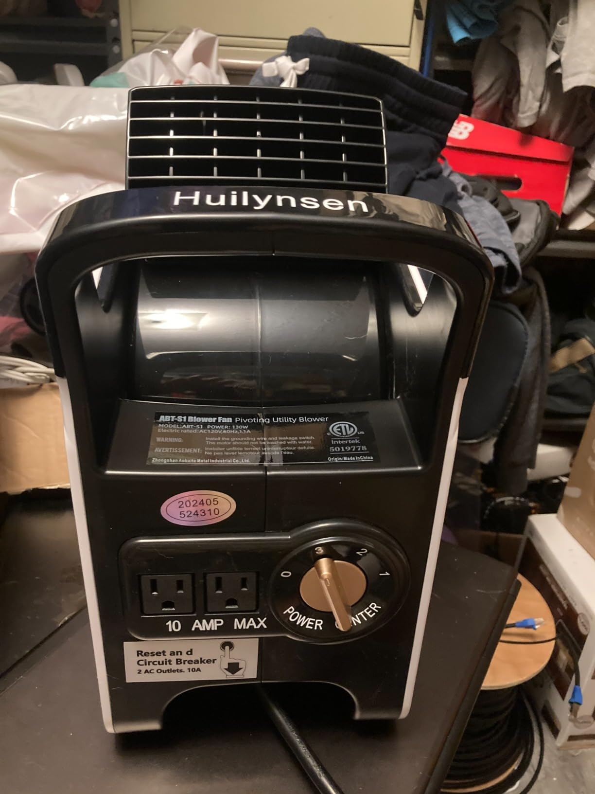 Air Mover Blower Fan - Floor Fan for Cooling,Drying and Exhausting at Home,Job Site,Garage,Shop, 3 Speeds Portable Utility Fan, 2 AC Outlets and Circuit Breaker with Reset customer photo 2