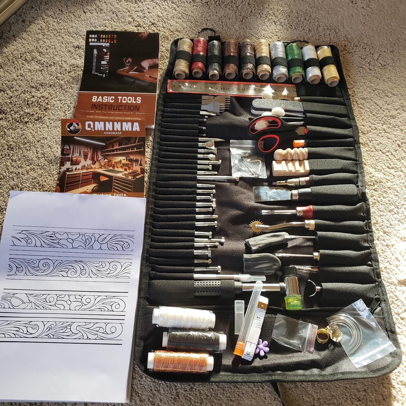 QMNNMA 102PCS Leather Working Tools, Leather Tooling Kit customer photo 1