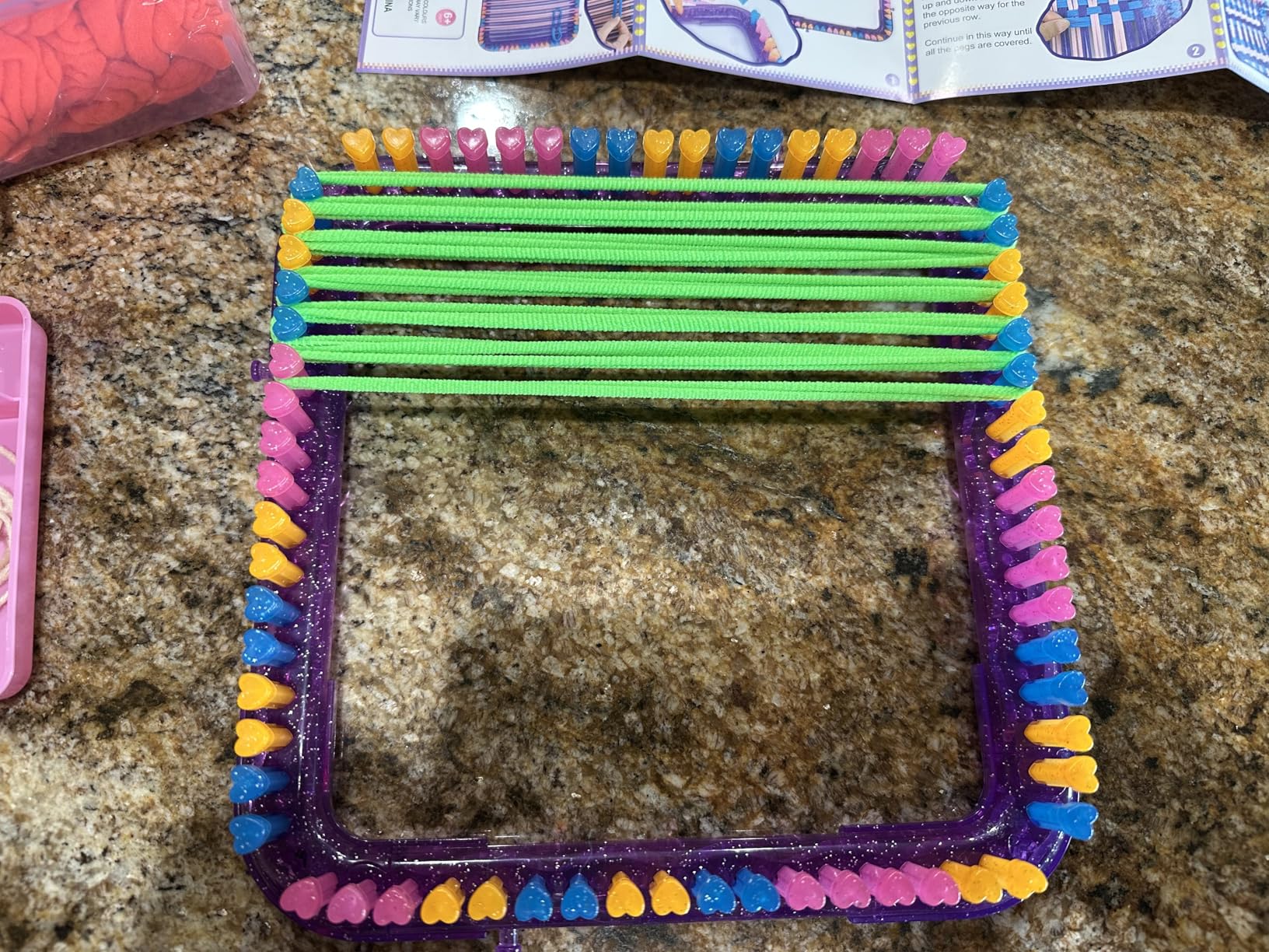 Weaving Loom Kit Toys Crafts - Arts and Crafts for Kids and Adults - Great Birthday Gifts for Girls Ages 6 7 8-12 13 Years Old - Sturdy Frame Potholder Loom Making Kits Portable Box and Craft Loops customer photo 1