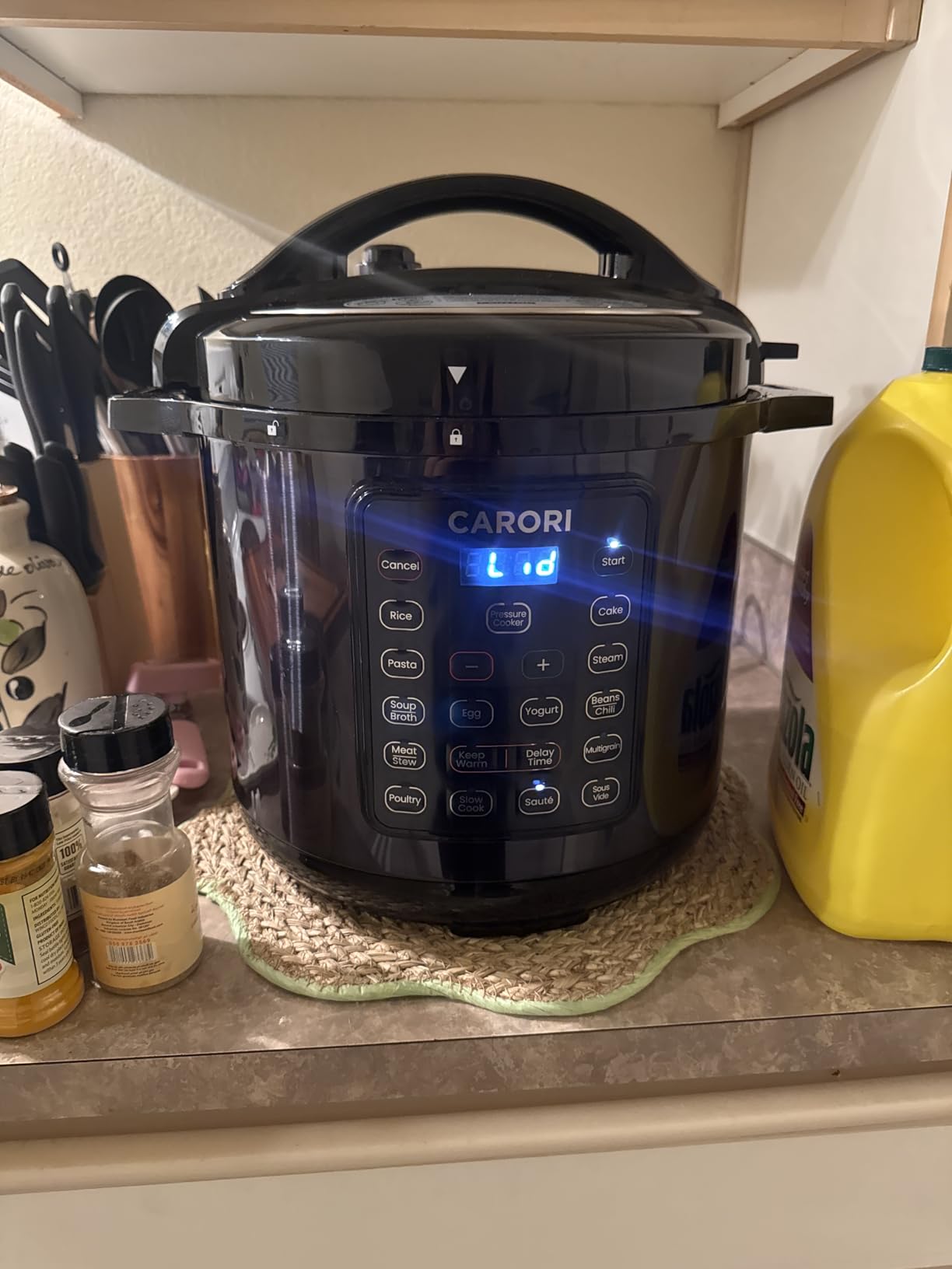 CARORI 1200W 12-in-1 Electric Pressure Cooker 8Qt, Stainless Steel Pressure Cooker, Slow Cook Rice Cooker Steamer Sauté, Yogurt Maker, Warmer & Sterilizer with Recipe, Safer Venting Design, Black customer photo 2