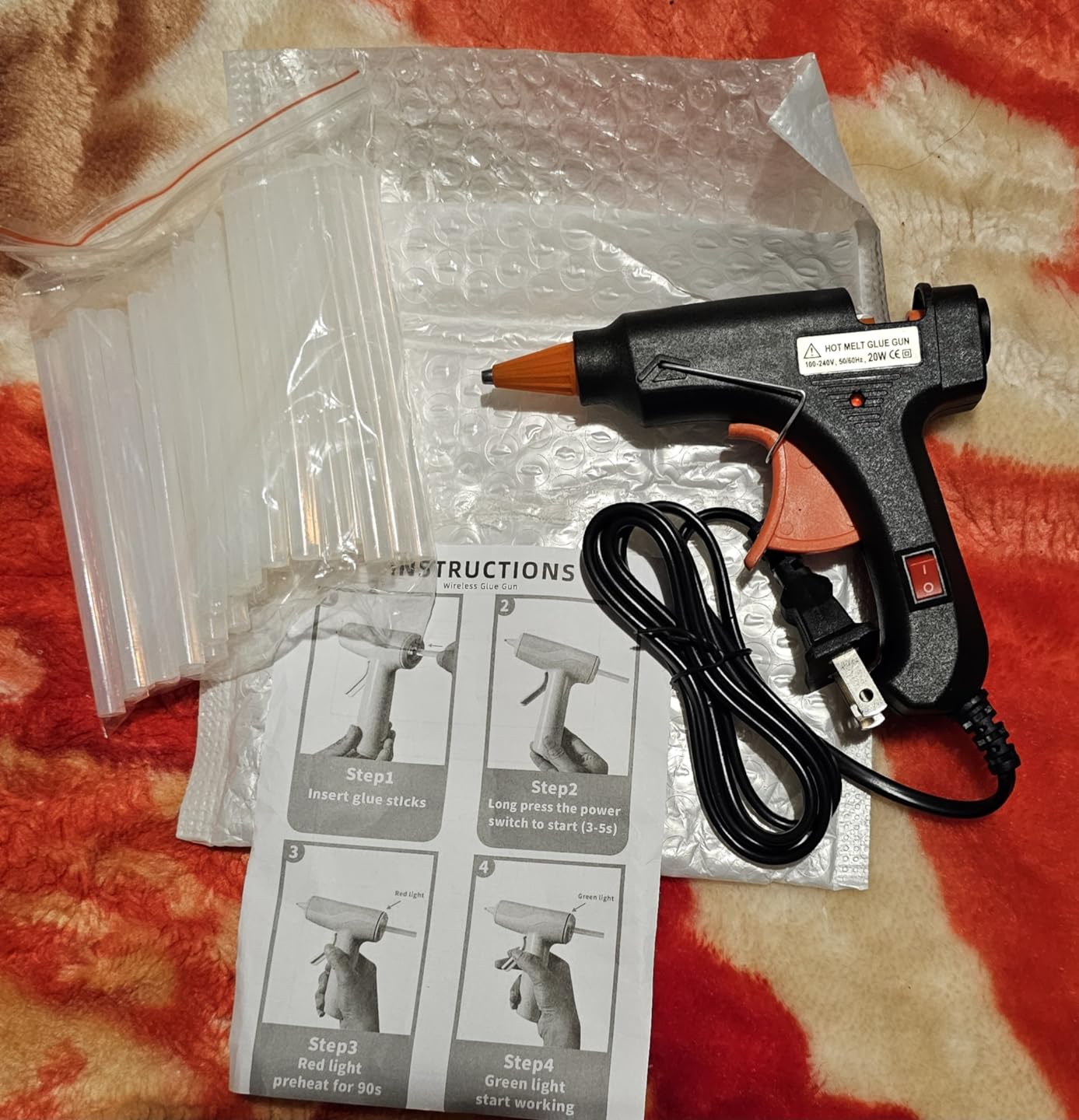 Cordless Hot Glue Gun Kit 30 Glue Sticks, 10 Wood Craft Stick, Carry Case customer photo 1