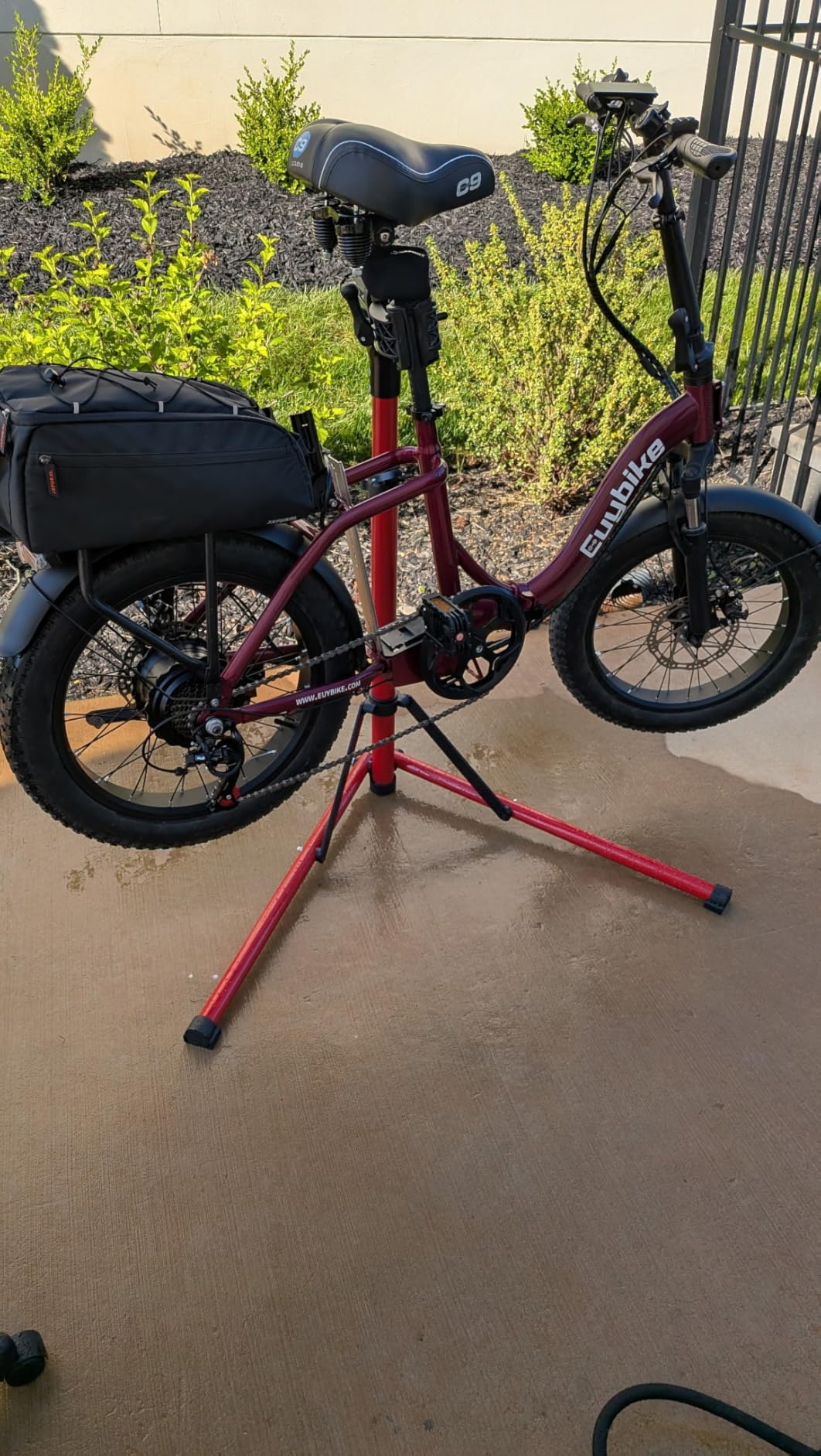 GOEHNER's Upgrade 2.0 Bike Repair Stand (Max 110 lbs) - Portable Aluminum Bicycle Stand Maintenance Workstand with Heavy 360° Clamp Head Made For Electric Bikes, Mountain Road Bike customer photo 1