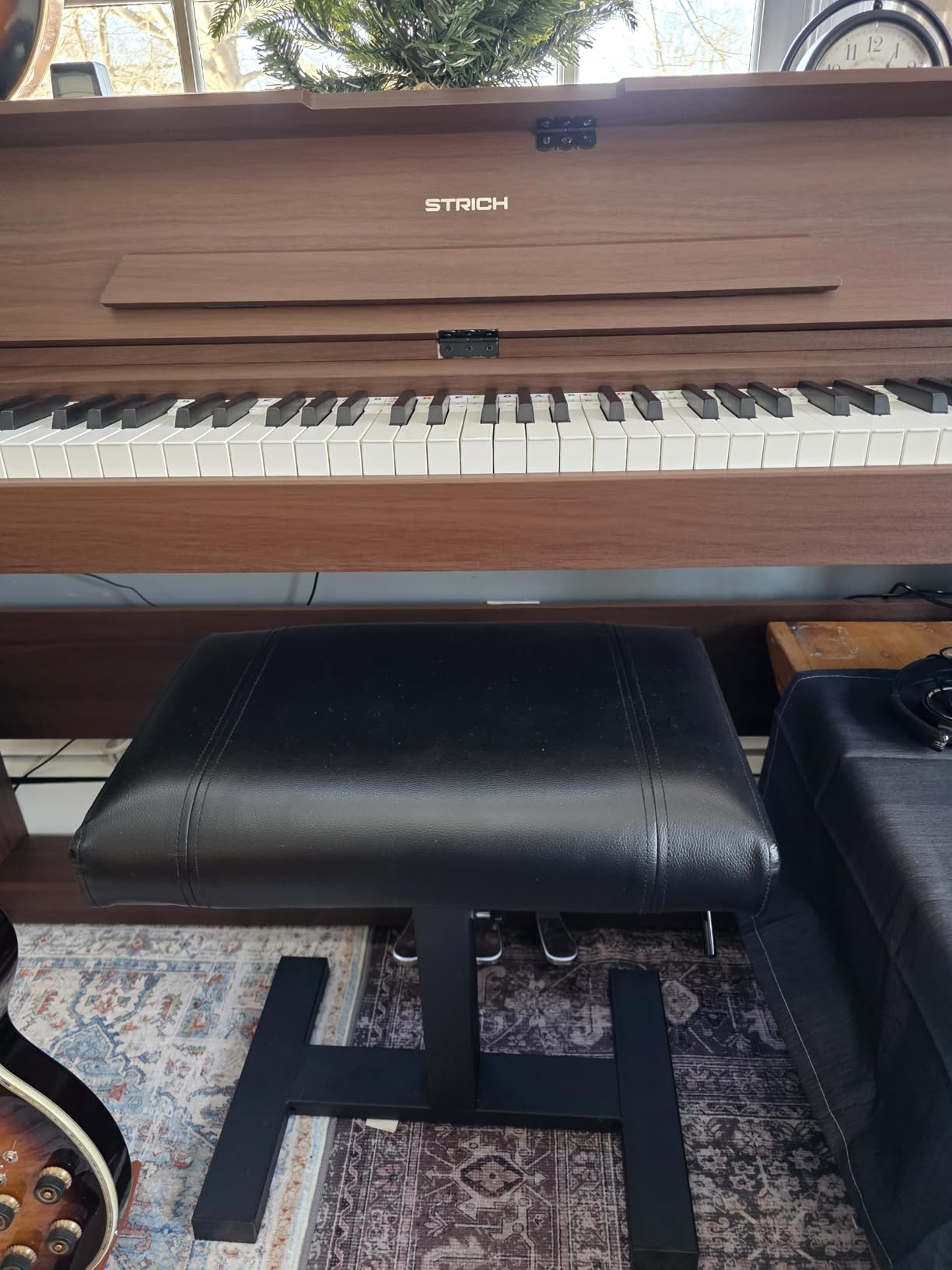 STRICH 88 Keys Digital Piano, Hammer-Action Fully Weighted Keyboard, Cover Designed Electric Piano Keyboard with Furniture Stand, Headphones, Three Pedal, Brown, SDP-400 customer photo 2