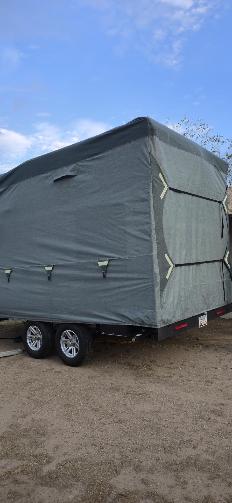 Heavy Duty 9 Layers RV Cover 22-24ft, Rip-Stop Motorhome Camper Cover with Windproof Straps, Gutter & Tongue Jack Covers, Utility Travel Trailer Cover for All Weather Protection customer photo 1