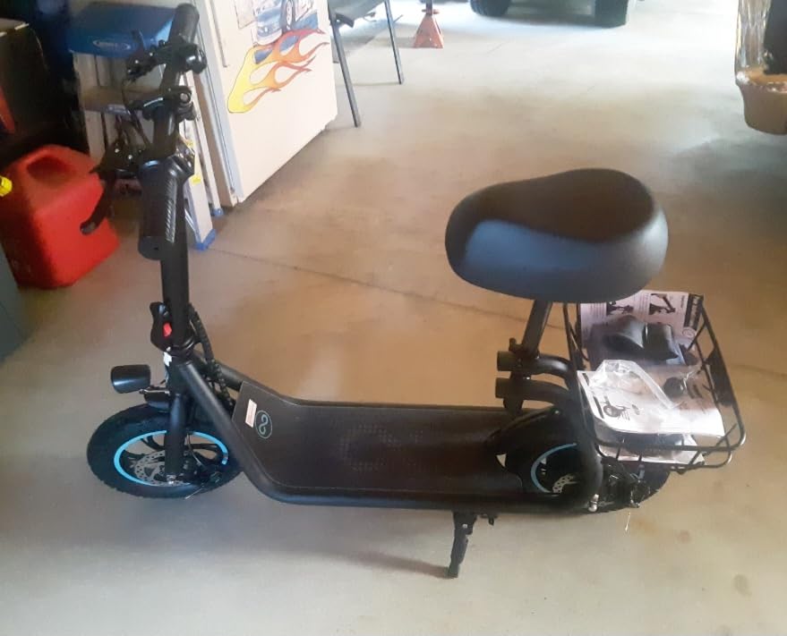 AWWSCOOTER Electric Scooter with Seat & Basket for Adults 20Mile Range customer photo 2