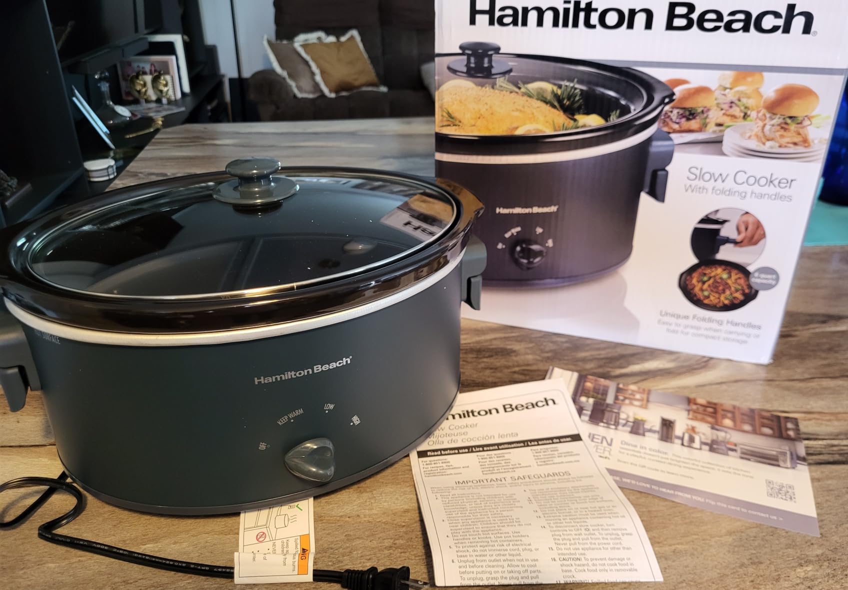 Hamilton Beach 6 Quart Slow Cooker With Space-Saving Folding Handles customer photo 2