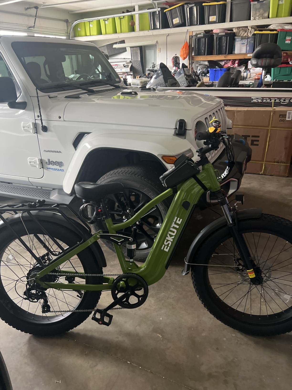 ESKUTE Electric Bike for Adults - 48V20.8Ah Battery Hunting Ebike up to 86 Miles, 32+MPH, Peak 1800W, 26x4.0 Fat Tire Step-Over 8-Speed Full Suspensions Mountain E-Bike customer photo 1